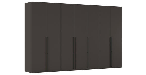 DREHTÜRENSCHRANK 350/235/61 cm,  in Graphitfarben, 7-türig  - Schwarz/Graphitfarben, Basics, Holzwerkstoff/Metall (350/235/61cm) - Novel