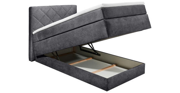 BOXSPRINGBETT 140/200 cm  in Anthrazit  - Anthrazit/Schwarz, KONVENTIONELL, Kunststoff/Textil (140/200cm) - Xora