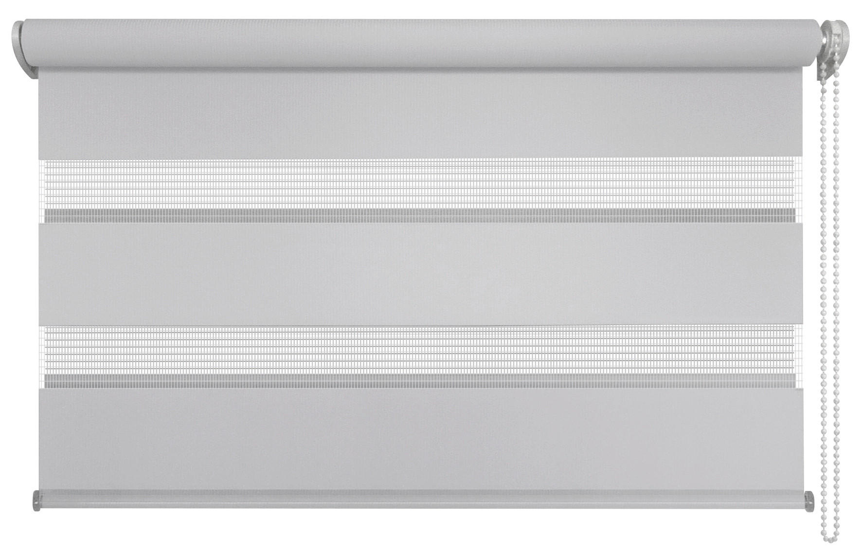 DOPPELROLLO 80/210 cm  - Weiß/Grau, Basics, Textil (80/210cm)