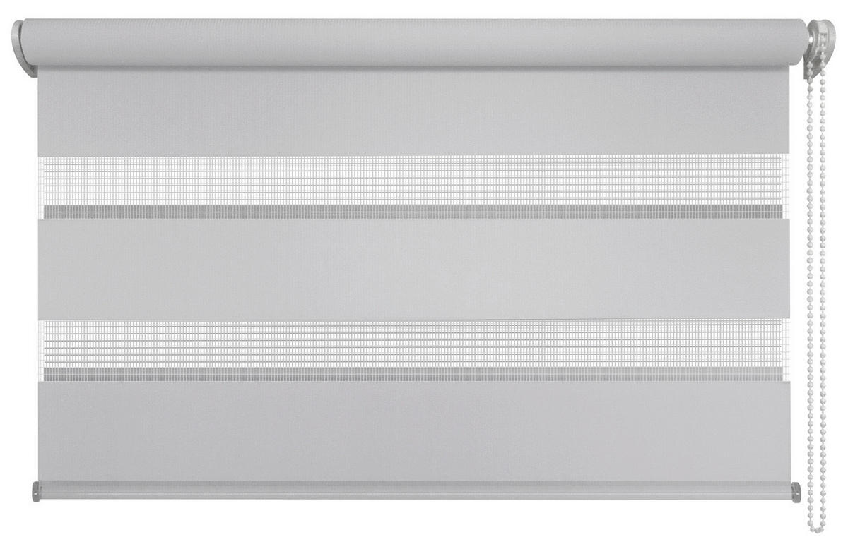 DOPPELROLLO  - Weiß/Grau, Basics, Textil (120/160cm)