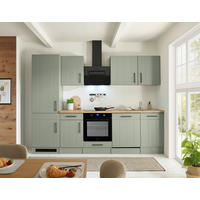 KÜCHENBLOCK 280 cm   in Wildeiche, Schilfgrün  - Schilfgrün/Wildeiche, Trend, Holzwerkstoff/Metall (280cm) - Respekta