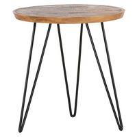 KONFERENČNÍ STOLEK, přírodní barvy, dřevo, 46/46/48 cm - černá/přírodní barvy, Trend, kov/dřevo (46/46/48cm) - Carryhome