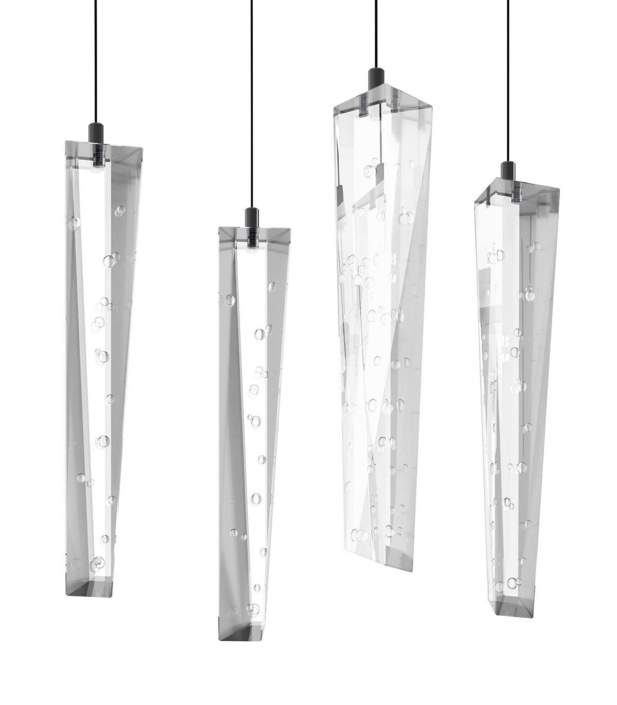 LED-HÄNGELEUCHTE 117/20/110 cm  - Klar/Schwarz, Design, Glas/Metall (117/20/110cm) - Eglo