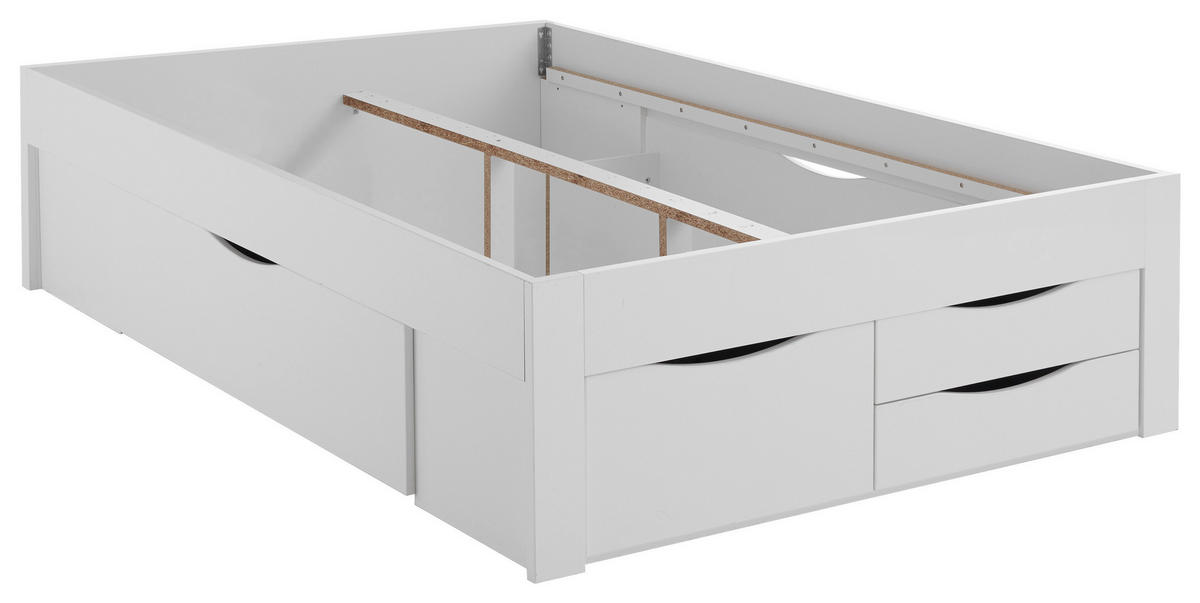 STAURAUMBETT 140/200 cm  in Weiß  - Weiß, KONVENTIONELL, Holzwerkstoff (140/200cm) - Boxxx