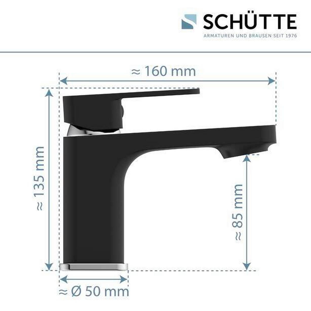 WASCHTISCHARMATUR MADAGASKAR  - Chromfarben/Schwarz, Basics, Metall (5,5/16/16cm) - Schütte