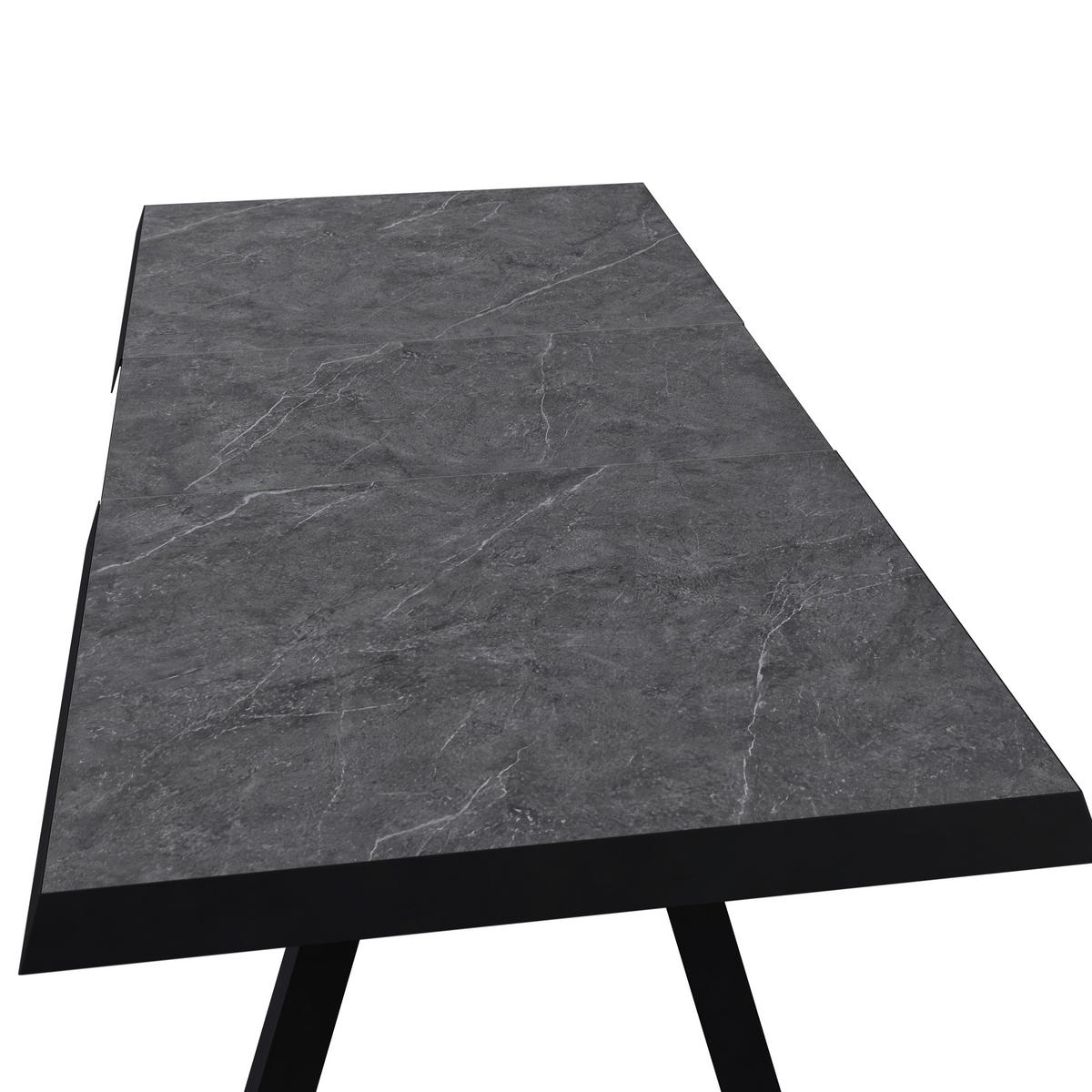 AUSZIEHTISCH Anthrazit rechteckig  ausziehbar, in verschiedenen Größen erhältlich  - Anthrazit, Design, Stein/Metall (160-210/100/77cm) - Ambia Garden