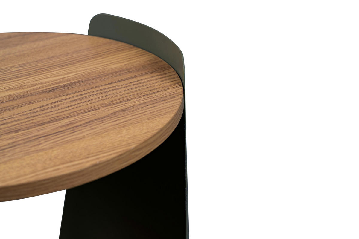COUCHTISCH 40/40/48 cm rund Grün, Eichefarben  - Eichefarben/Grün, Design, Holzwerkstoff/Metall (40/40/48cm) - Xora