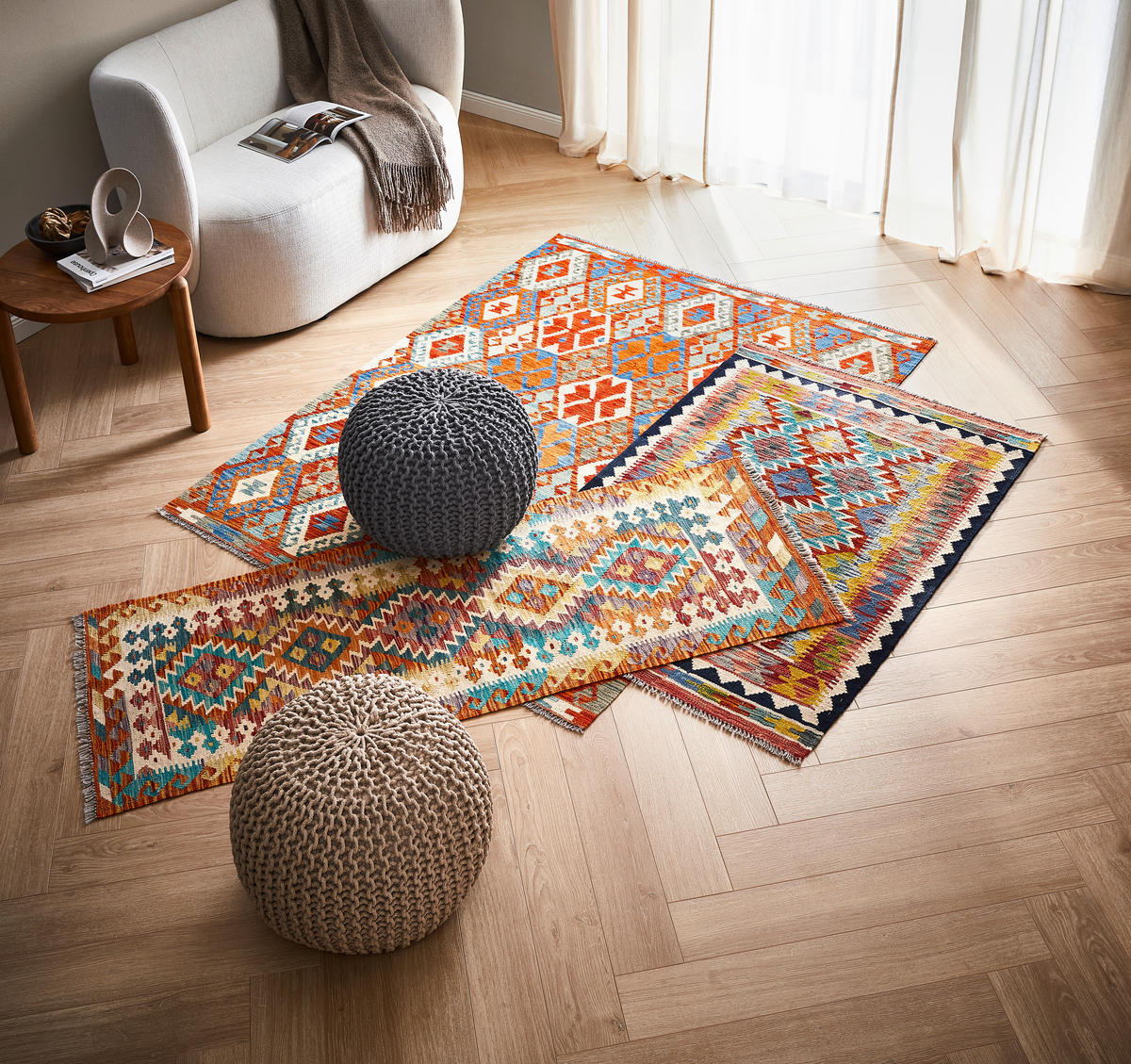 SEDACÍ PODUŠKA, 55/55/35 cm - šedá/béžová, Trend, textil (55/55/35cm) - Linea Natura