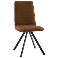 STUHL   Webstoff  Schwarz, Rostfarben  - Rostfarben/Schwarz, Design, Textil/Metall (47/92/60cm) - Cantus
