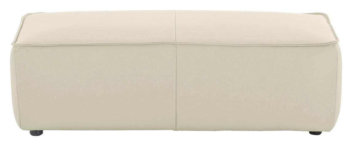 HOCKER in Leder Weiss  - Weiss/Schwarz, Modern, Leder/Kunststoff (120/39/60cm) - W.Schillig