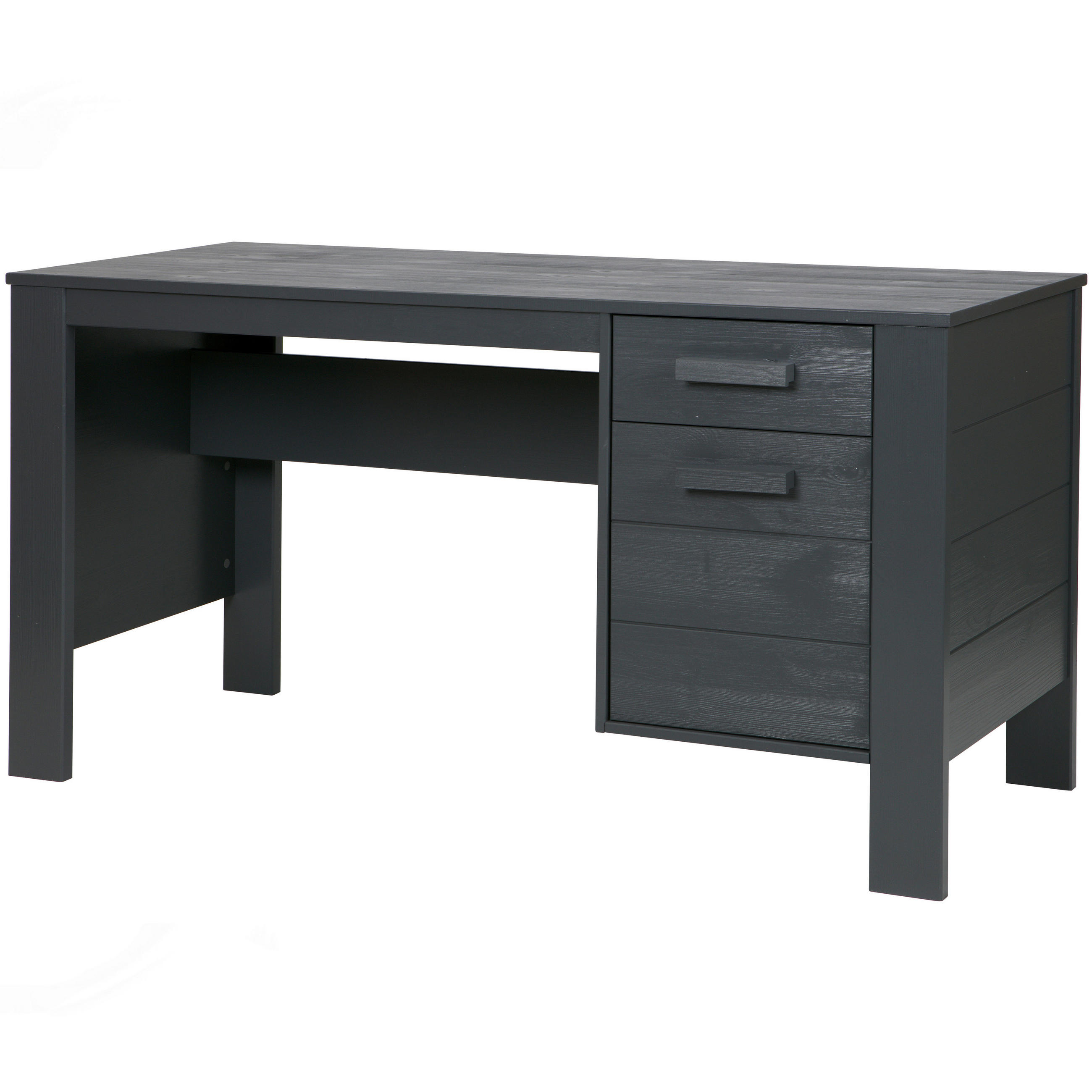 SCHREIBTISCH 141/59/74 cm  in Dunkelgrau  - Dunkelgrau, Design, Holz (141/59/74cm) - Livetastic