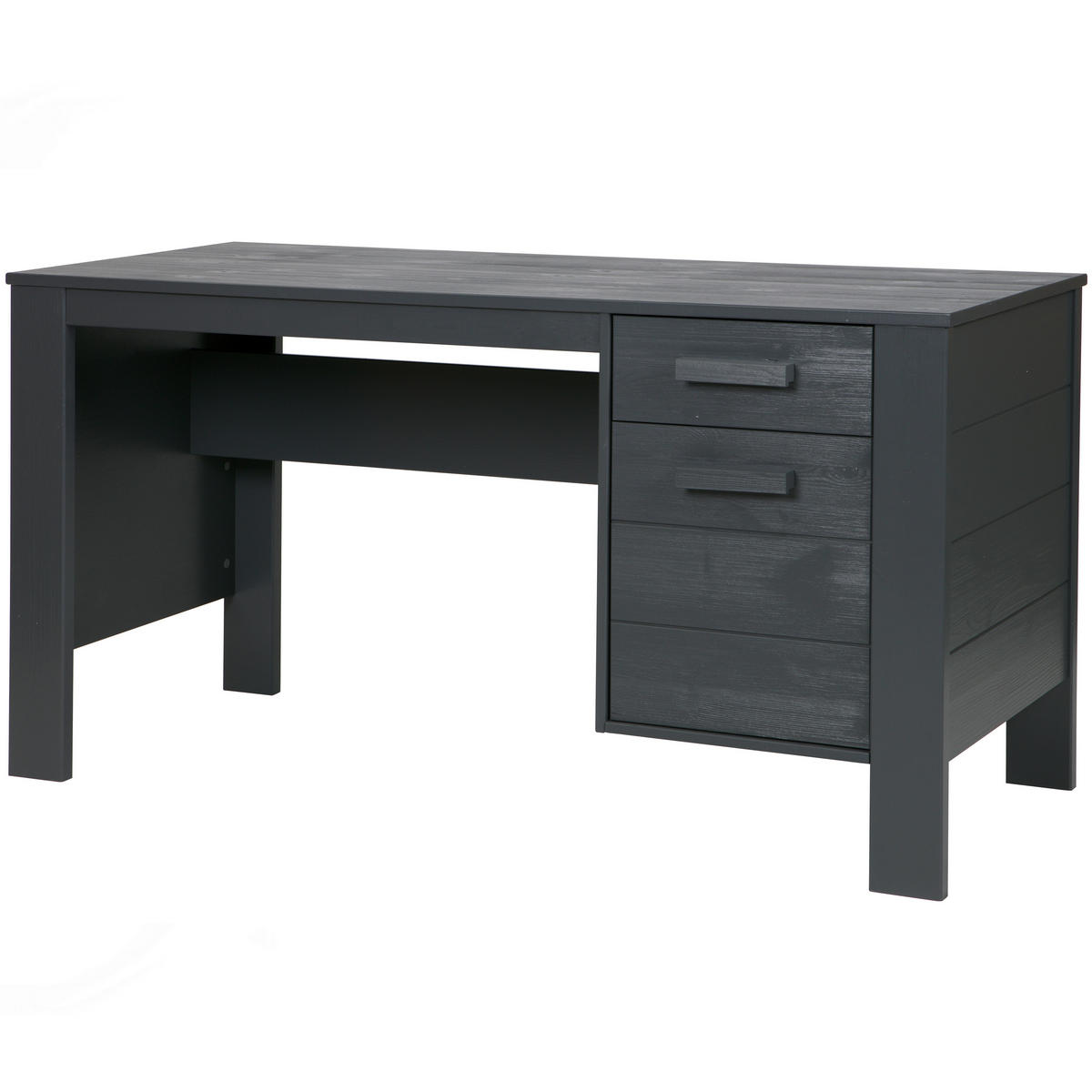 SCHREIBTISCH 141/59/74 cm  in Dunkelgrau  - Dunkelgrau, Design, Holz (141/59/74cm) - Livetastic