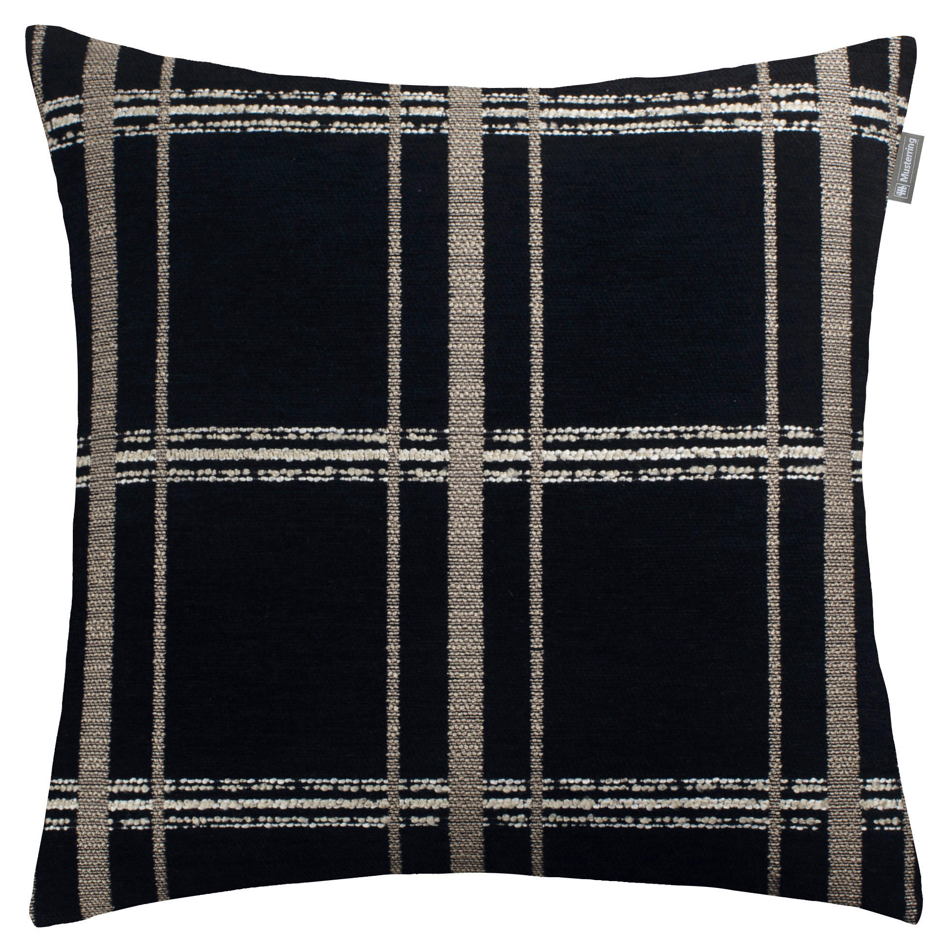 KISSENHÜLLE MR-SQUARE  - Schwarz/Weiß, Basics, Textil (45cm) - Musterring