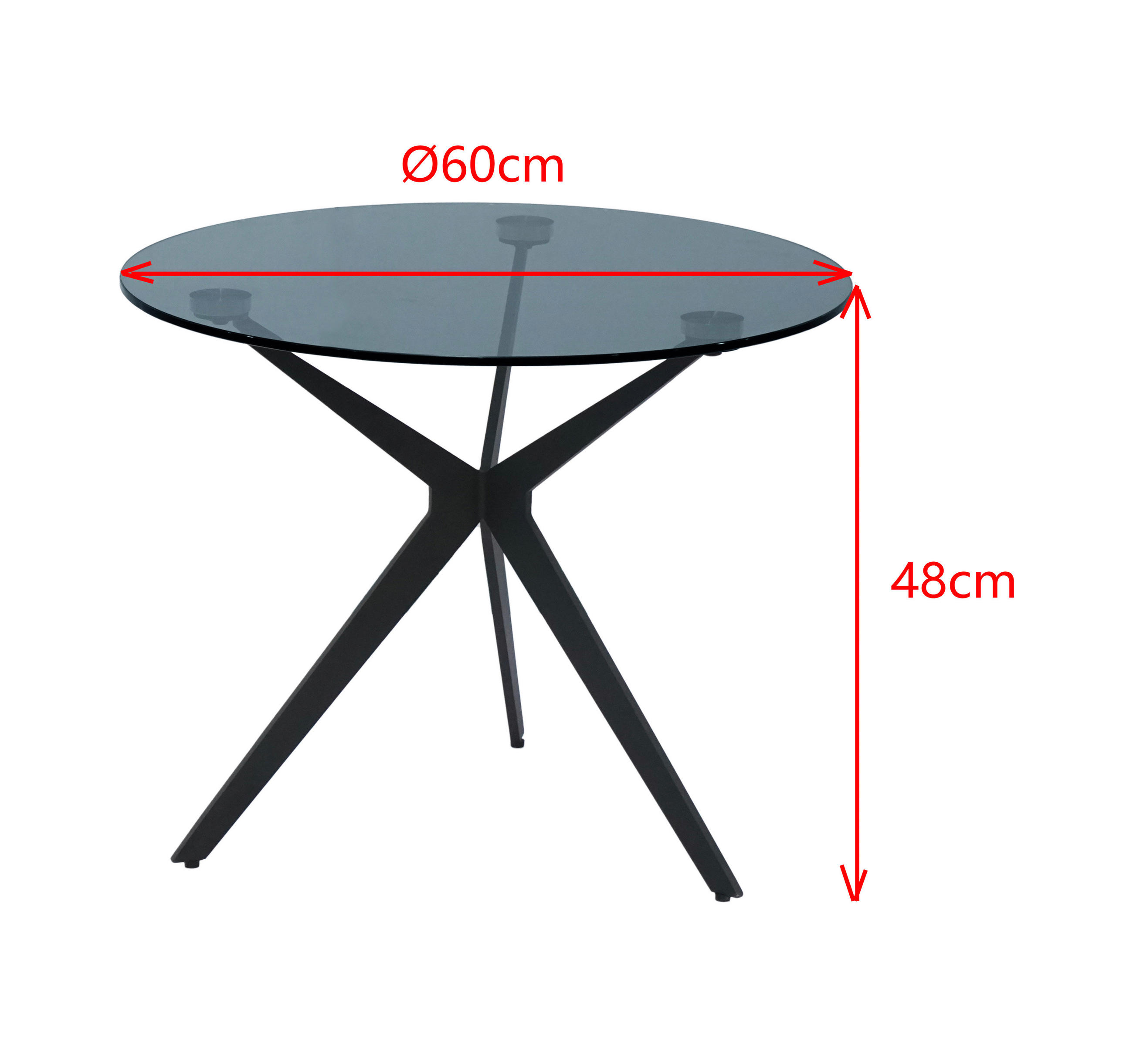 ODKLÁDACÍ STOLEK, šedá, černá - šedá/černá, Design, kov/sklo (60/60/48cm) - Dieter Knoll