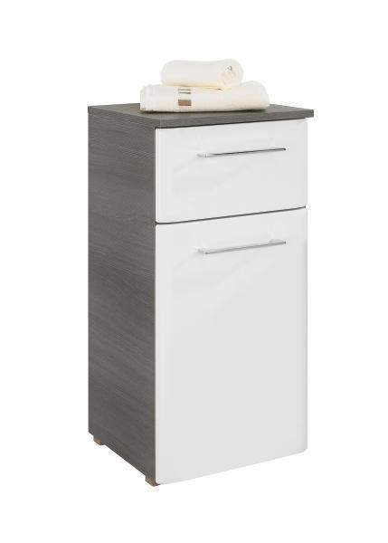 SPODNJA OMARICA 35/72/33 cm - barve kroma/bela, Konvencionalno, steklo/leseni material (35/72/33cm) - Xora