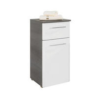 SPODNJA OMARICA 35/72/33 cm  - barve kroma/bela, Konvencionalno, steklo/leseni material (35/72/33cm) - Xora