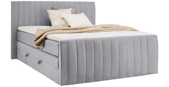 BOXSPRINGBETT 160/200 cm  in Grau  - Schwarz/Grau, KONVENTIONELL, Kunststoff/Textil (160/200cm) - Carryhome