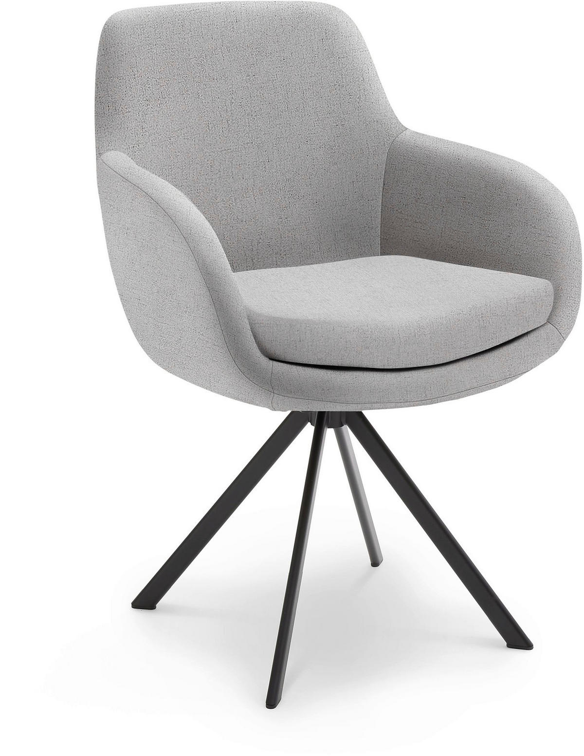 ARMLEHNSTUHL  in Eisen Flachgewebe  - Hellgrau/Schwarz, Design, Textil/Metall (62/86/66cm) - Musterring