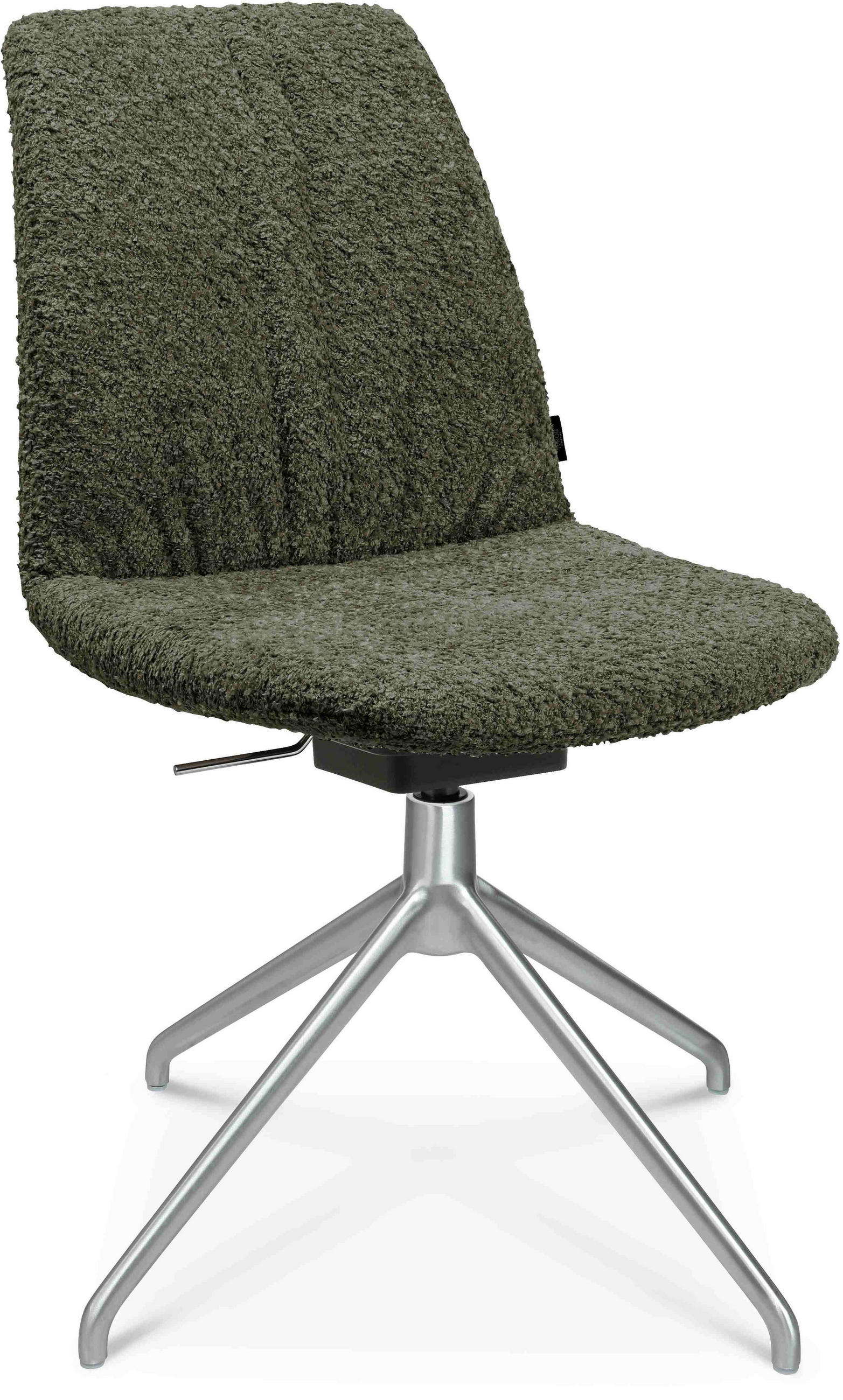 STUHL  in Aluminium Bouclé Metall, Textil  - Dunkelgrün/Alufarben, Design, Textil/Metall (46/81,5-84,5/55cm) - Johann Jakob