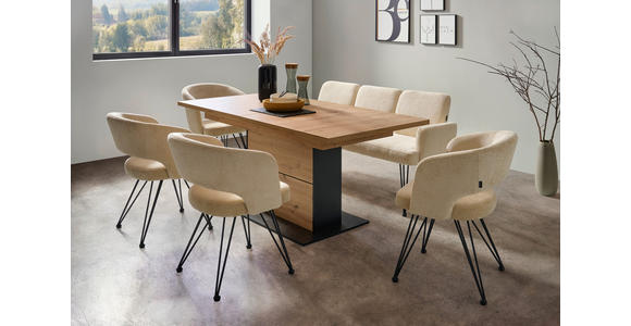 ESSTISCH in Holzwerkstoff 180-230/90/77 cm  - Schwarz/Eiche Artisan, Design, Holzwerkstoff (180-230/90/77cm) - Hom`in