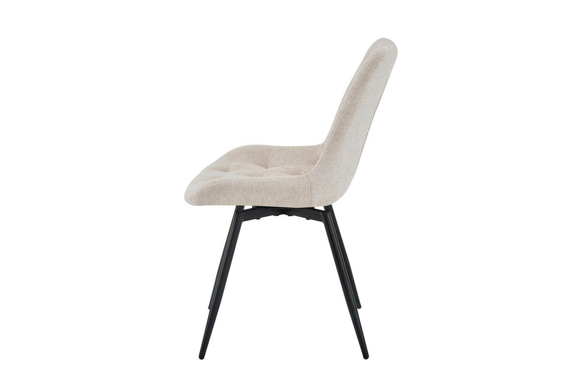 STUHL-SET 2 Stück Sitzfläche 360° drehbar, abwischbar, haustierfreundlicher Bezug Webstoff  Taupe  - Taupe/Beige, MODERN, Textil/Metall (47,5/84,5/62cm) - MID.YOU