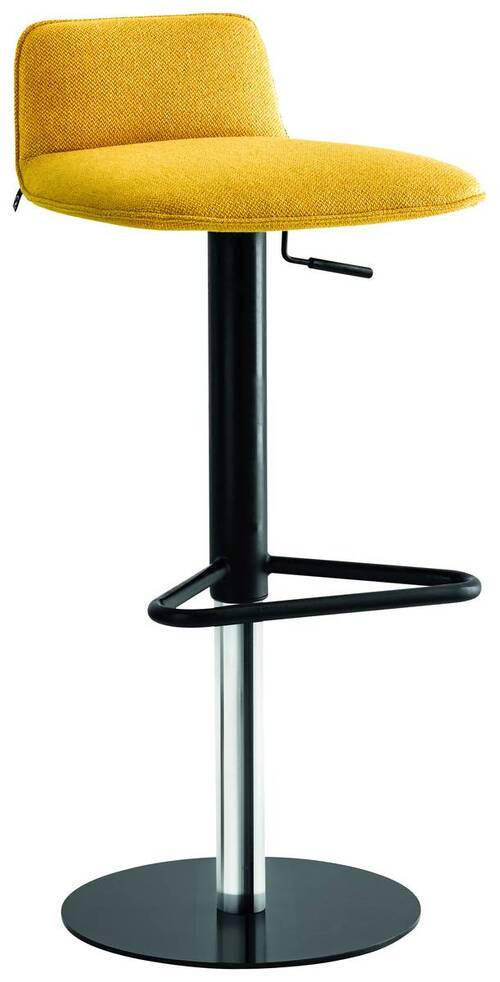 BARHOCKER in Metall, Textil Gelb, Schwarz  - Gelb/Schwarz, Design, Textil/Metall (38/91,5/46cm) - Connubia 
