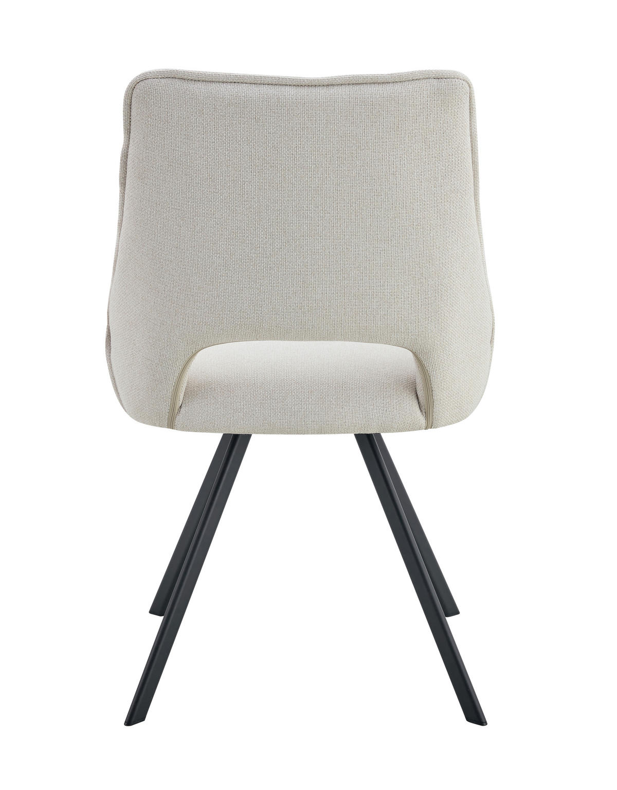 STUHL-SET 2 Stück  in Webstoff  - Creme/Schwarz, MODERN, Textil/Metall (56/91/63cm) - MID.YOU