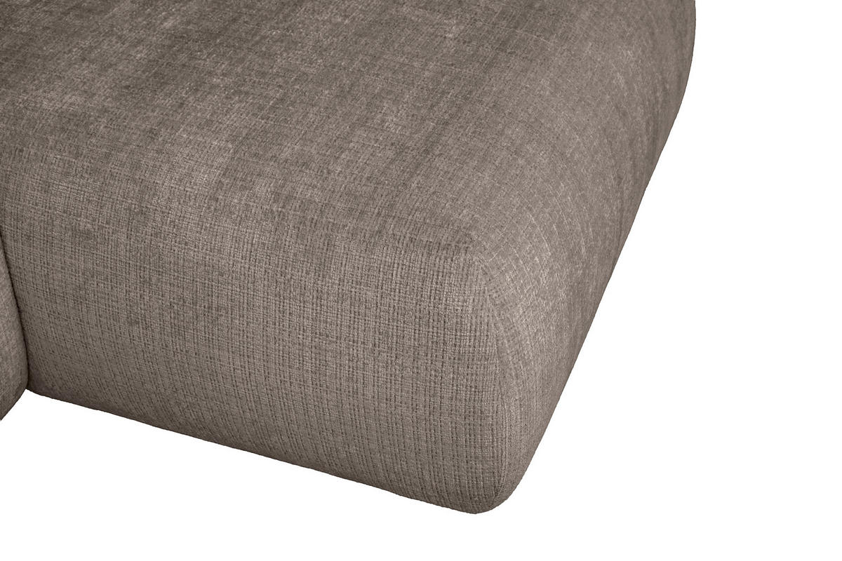 ECKSOFA Taupe Chenille Zierkissen, Rückenkissen, Rücken echt  - Taupe/Schwarz, MODERN, Kunststoff/Textil (276/188cm) - Milino