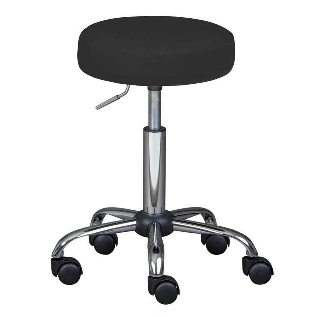 Drehhocker Asra Schwarz Teppichrollen, Bis 80 Kg