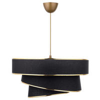 HÄNGELEUCHTE 40/72 cm   - Goldfarben/Schwarz, KONVENTIONELL, Kunststoff/Textil (40/72cm) - P & B