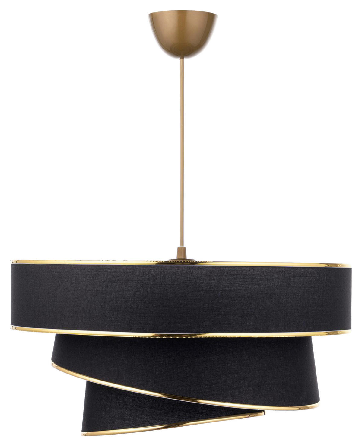 HÄNGELEUCHTE 40/72 cm   - Goldfarben/Schwarz, KONVENTIONELL, Kunststoff/Textil (40/72cm) - P & B