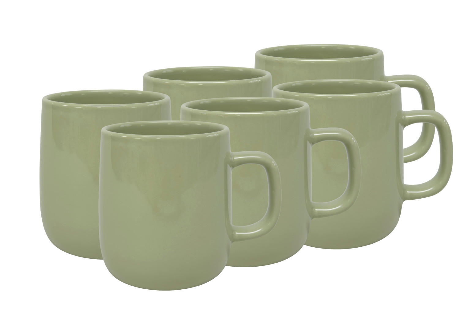 KAFFEEBECHERSET Colori Verde 6-teilig  - Grün, Trend, Keramik - Novel