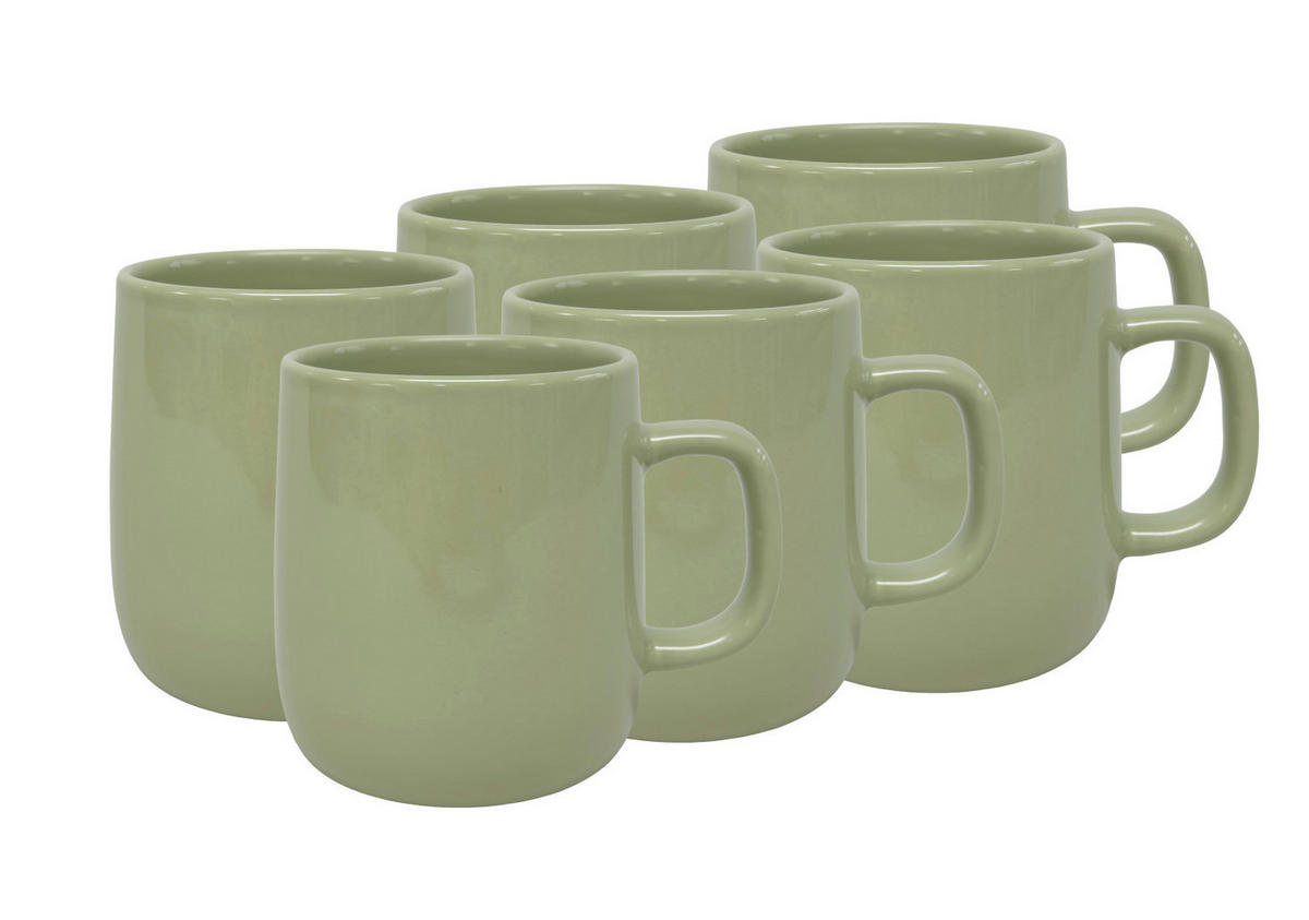 KAFFEEBECHERSET Colori Verde 6-teilig  - Grün, Trend, Keramik - Novel
