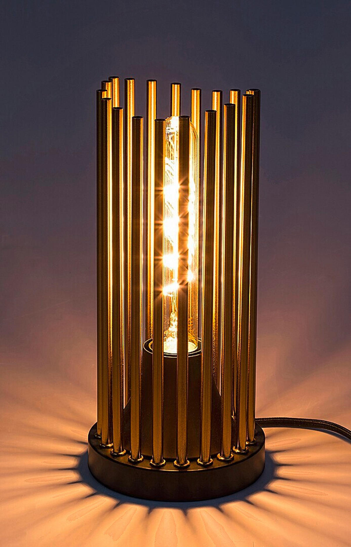 STONA LAMPA - bakarna/crna, Dizajnerski, metal (12/26cm)