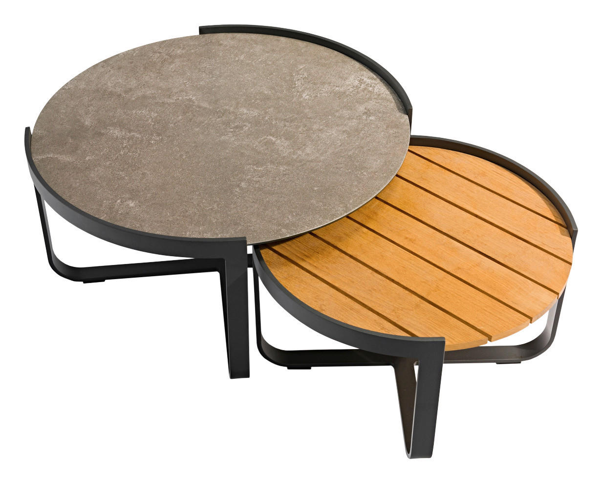 LOUNGETISCH 60-80/60-80/35,5-40,5 cm Holz, Metall, Glas  - Graphitfarben/Grau, Design, Glas/Holz (60-80/60-80/35,5-40,5cm) - Zebra 