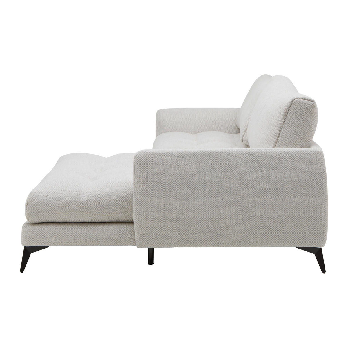 HÖRNSOFFA i chenille gråvit  - gråvit/svart, metall/textil (273/61-85/161cm) - MID.YOU