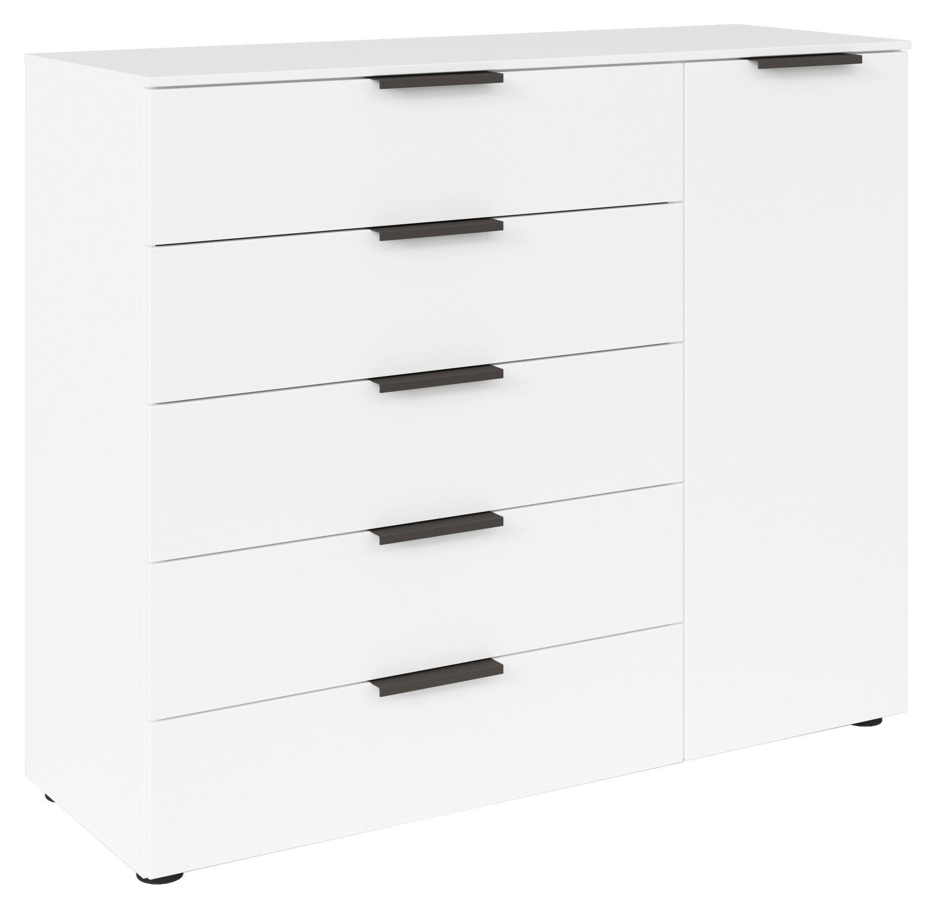 KOMMODE 120/100/42 cm Graphitfarben, Weiss  - Weiss/Graphitfarben, Modern, Holzwerkstoff/Kunststoff (120/100/42cm) - Rauch Möbel