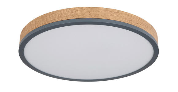 LED-DECKENLEUCHTE 45/8,5 cm  - Anthrazit/Opal, Natur, Holz/Kunststoff (45/8,5cm) - Novel