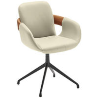 ARMLEHNSTUHL  Lederauswahl, Stoffauswahl, Typenauswahl, Sitzfläche 360° drehbar  Echtleder  - Eichefarben/Cognac, Natur, Leder/Holz (60/86/60cm) - Valnatura