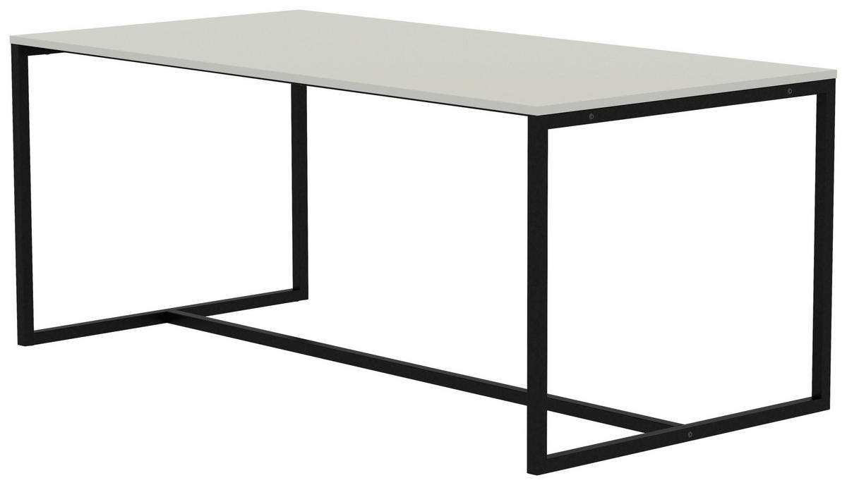 ESSTISCH rechteckig Weiß  - Schwarz/Weiß, Design, Holzwerkstoff/Metall (180/90/75cm)