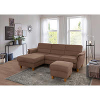 ECKSOFA PALMERA V Braun Mikrofaser  - Eichefarben/Braun, KONVENTIONELL, Holz/Textil (163/244cm) - Sit & More