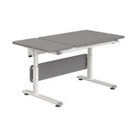 JUGENDSCHREIBTISCH 130/70/53-79 cm  in Grau, Weiss, Schieferfarben  - Weiss/Schieferfarben, Basics, Holzwerkstoff/Metall (130/70/53-79cm) - Paidi