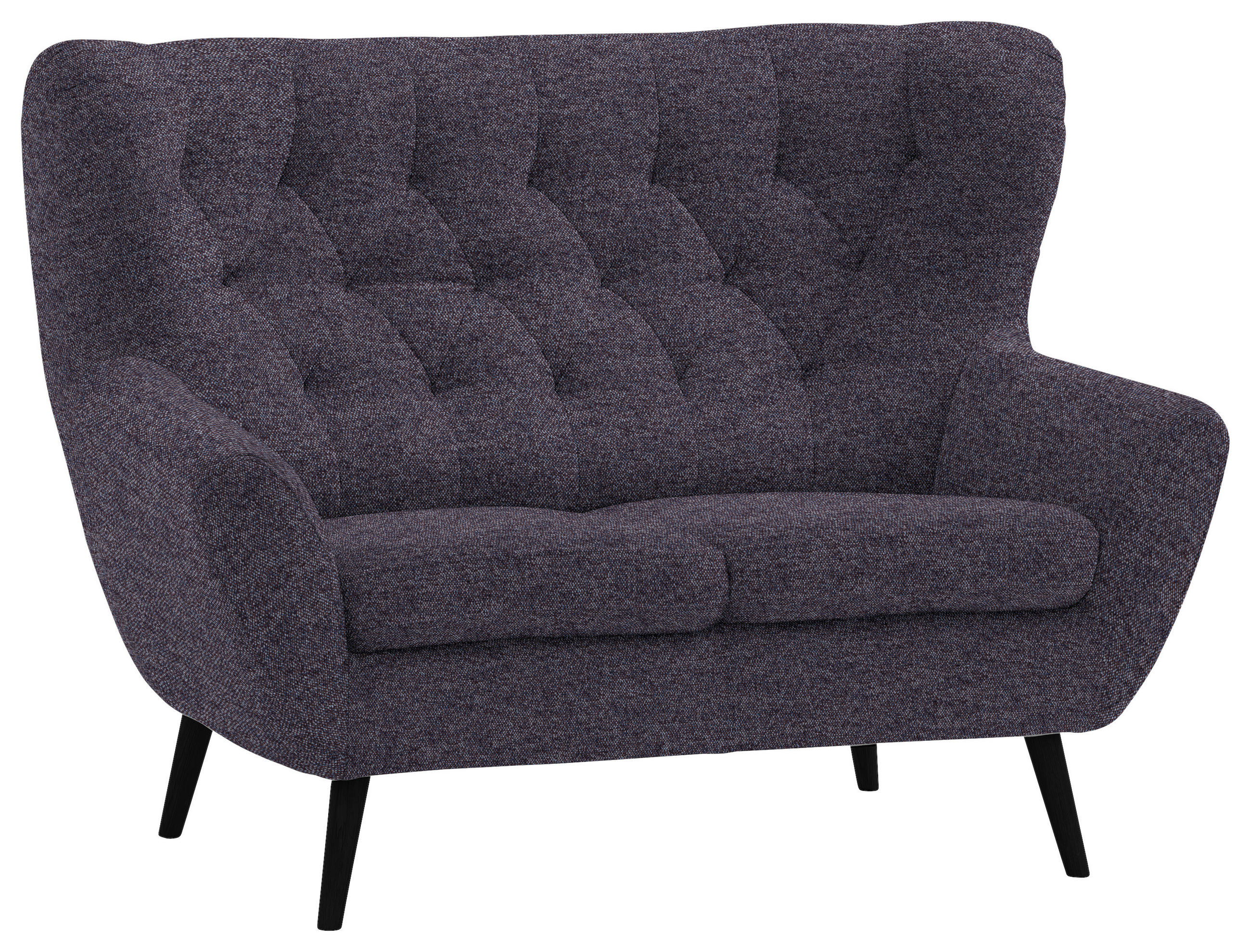2-SITZER-SOFA Skagen in Webstoff Blau  - Blau/Schwarz, Design, Holz/Textil (137/101/95cm) - Stylife