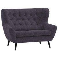 2-SITZER-SOFA Skagen in Webstoff Blau  - Blau/Schwarz, Design, Holz/Textil (137/101/95cm) - Stylife