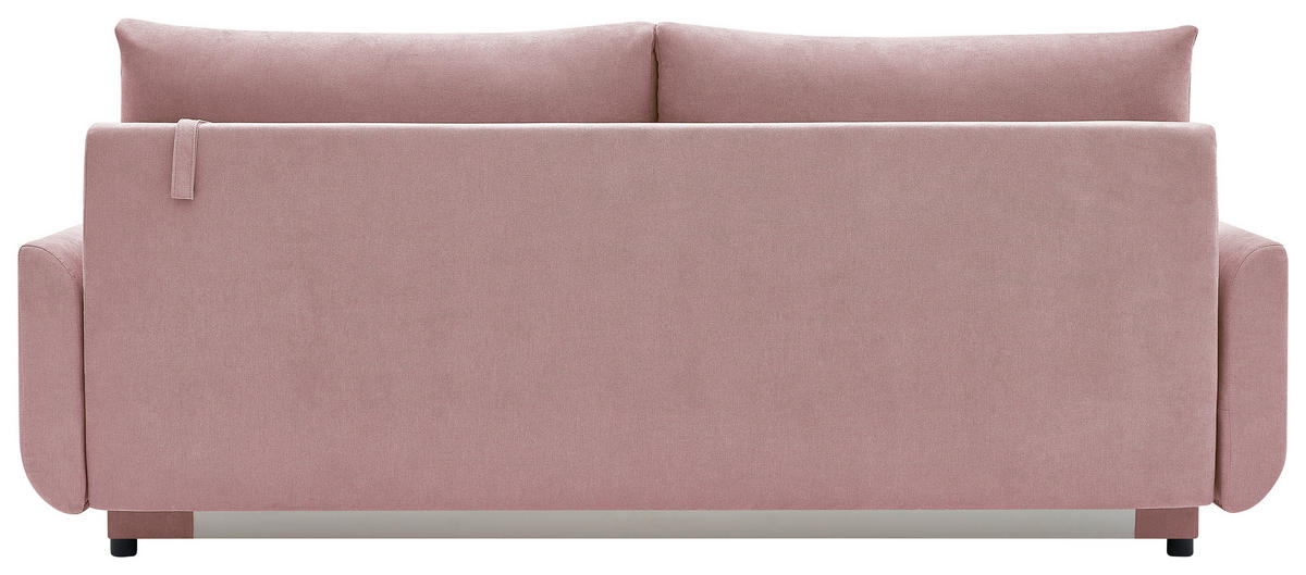 SCHLAFSOFA DUO Mikrofaser Rosa  inkl. Rückenkissen, Bettkasten, Schlaffunktion, Rücken echt  - Naturfarben/Rosa, Design, Textil (218/90/110cm) - P & B