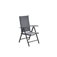 GARTENKLAPPSESSEL-SET Aluminium Grau  - Graphitfarben/Grau, MODERN, Textil/Metall (57/108/65cm) - Gardenson