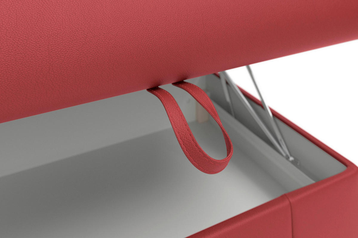 SEDACIA SÚPRAVA, textil, koža, červená - farba duba/červená, Basics, koža/drevo (163/308/212cm) - Sit & More