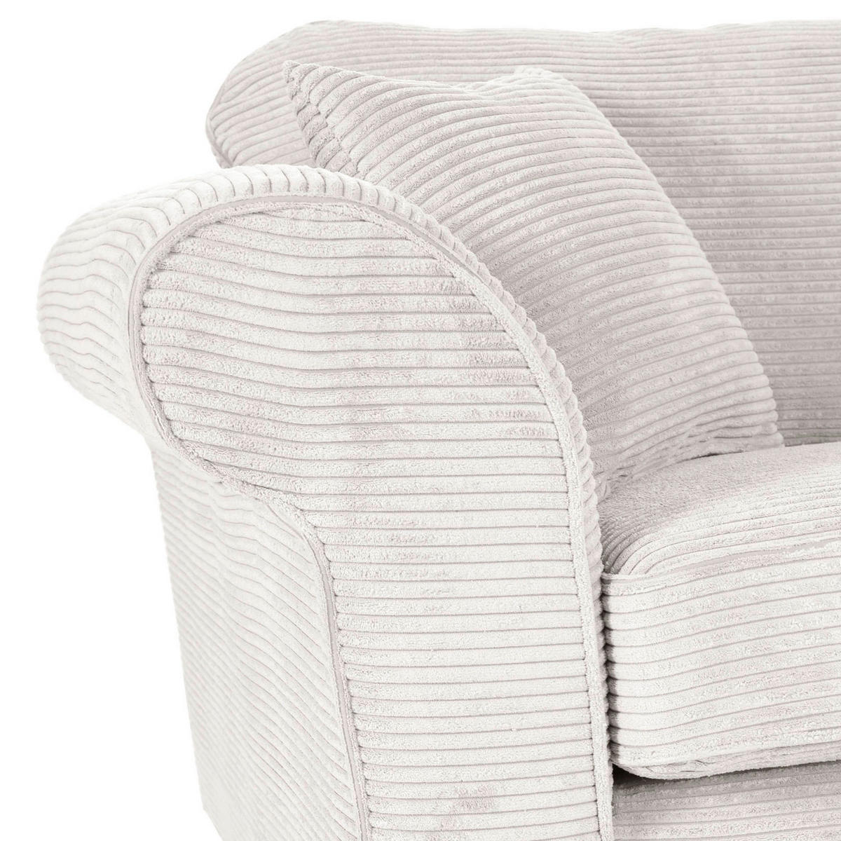2-SITZER-SOFA in Cord Naturfarben  - Dunkelbraun/Naturfarben, Konventionell, Holz/Textil (190/70/90cm) - home24