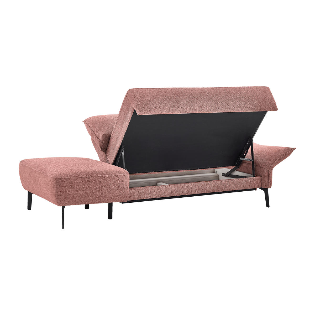 RÉCAMIERE Chenille Bordeaux  - Bordeaux/Schwarz, Konventionell, Textil/Metall (206/90/92cm) - Elegando
