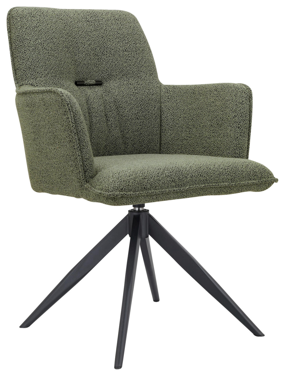 NASLANJAČ, kovina, tekstil zelena, črna  - črna/zelena, Design, kovina/tekstil (60/87/64,5cm) - Novel